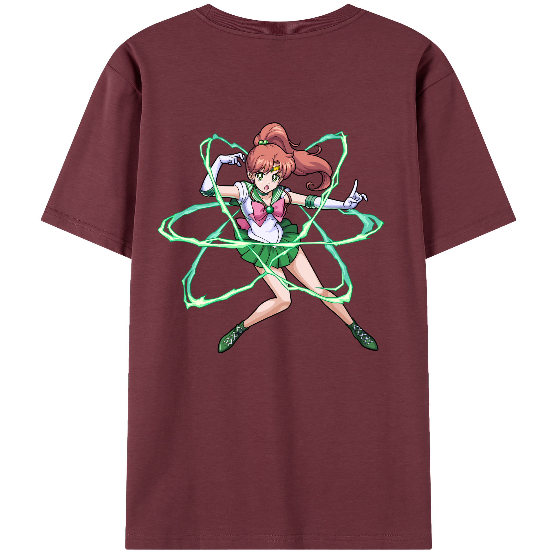 （画像用） 美少女戦士セーラームーン 木野 まこと きの まこと Sailor Moon Kino Makoto （セーラージュピター；Sailor Jupiter） 綿100％半袖Tシャツ（背面プリント）